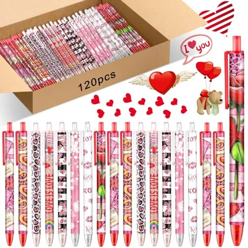 120 Piece Valentine's Day Ballpoint Pen Bulk Valentine's Day Heart