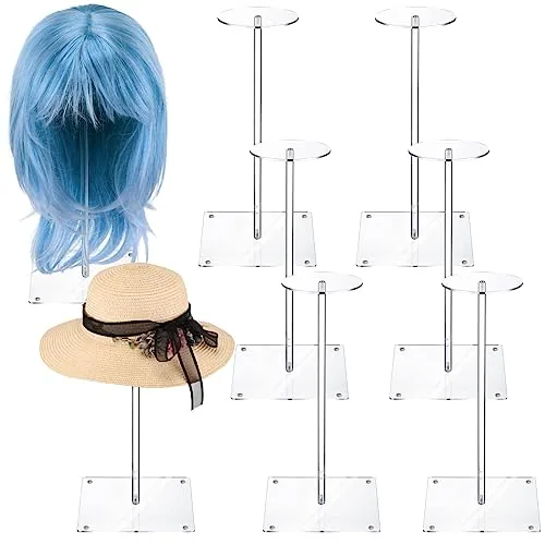8 Piece Clear Acrylic Hat Stand 12" Hat Stands