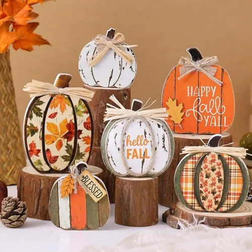 6 Piece Fall Decorations, Multicolour