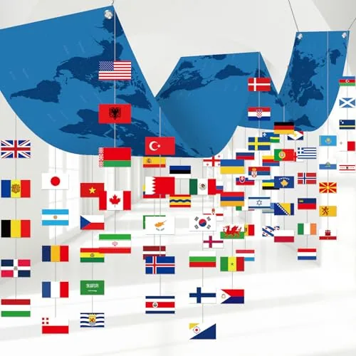 International Flag Hanging Banner Country Decoration, Multicolour