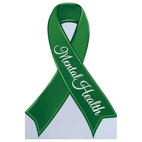 1 Piece 47" H Mental Health Awareness Cardboard Cutout Stand-up, Green