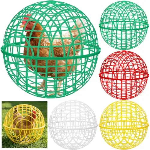 Chicken Ball Cage Movable Mesh Rabbit Coops Plastic, Multicolour