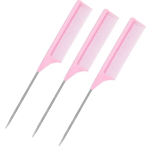 9 Inch Rat Tail Comb, Pink