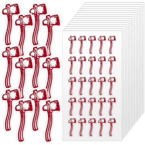 200 Piece Football Helmet Stickers Hatchet Award, Red