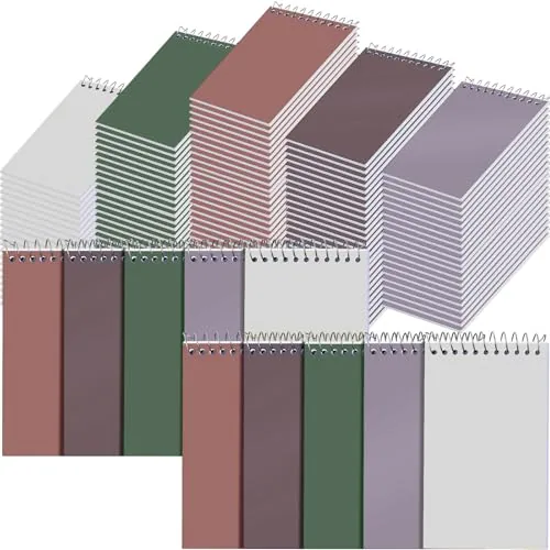 100 Piece Spiral Memo Pads 3x5 Inch 75 Sheets College Ruled Small