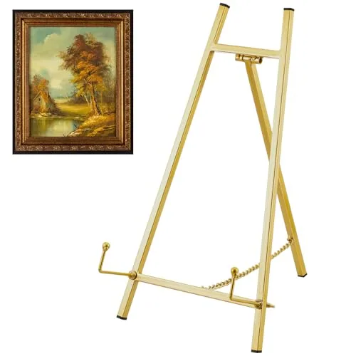 1 Piece Metal Tabletop Easel Stand, Gold