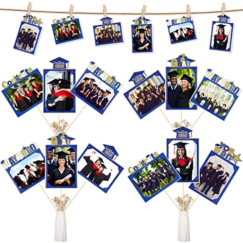 24 Piece 2026 Graduation Party Decorations Photo Display, Blue