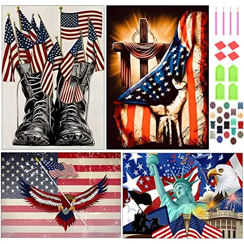 Independence Day Diamond Painting Kits, Blue