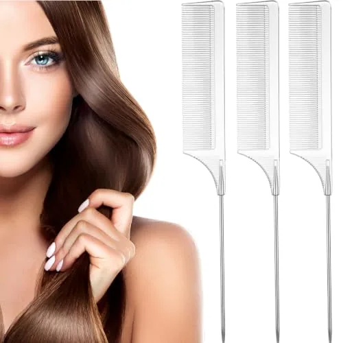 Rat Tail Comb Carbon Fiber, Clear