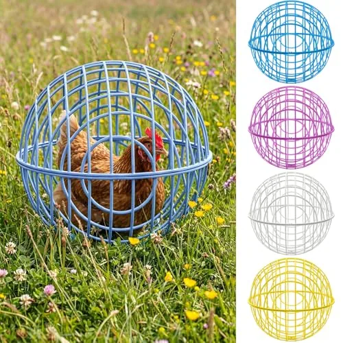 Chicken Ball Cage Movable Mesh Rabbit Coops Plastic