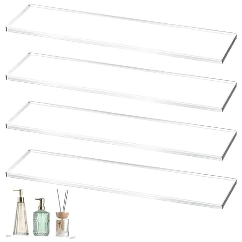 4 Piece Clear Acrylic Medicine Shelves
