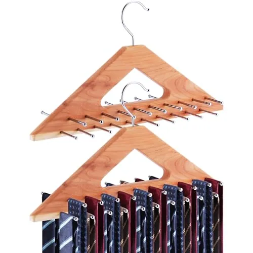 Cedar Tie Organizer Wooden Neck Tie Hook Organizer, Wood