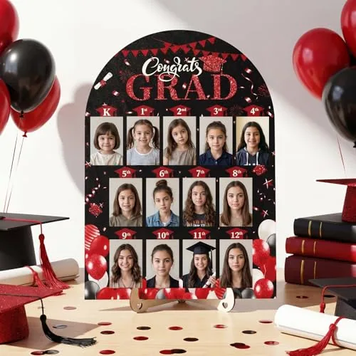 2026 Graduation Photo Display Kindergarten to 12th Grade, Black