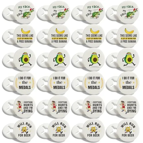 24 Piece Funny Running Bib Clips Runner Race Number Fix