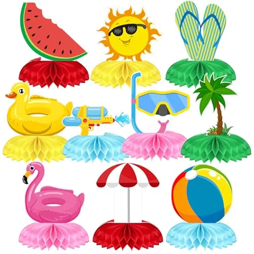 Summer Beach Party Table Decorations Honeycomb