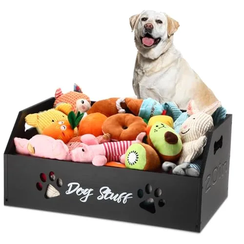Large Dog Toy Bin Basket, Black