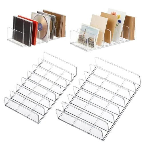 Acrylic Envelope Organizer 7 Slots Cash Tray, Clear