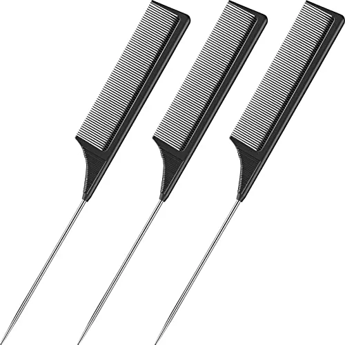 Rat Tail Comb Carbon Fiber, Black
