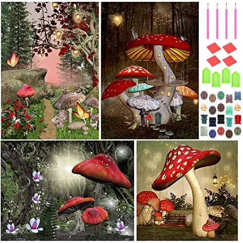 Mushroom Diamond Painting Kits, Multicolour