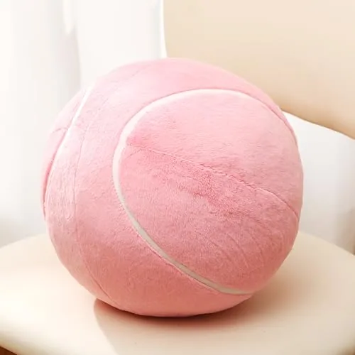 Tennis Ball Tennis Pillow Soft 10.8 Inch Round Sports, Pink