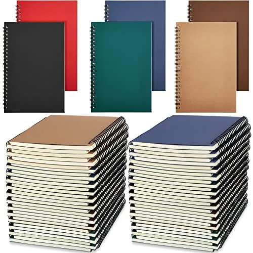 Spiral Notebook Lined Hard Cover Notebook Bulk, Red