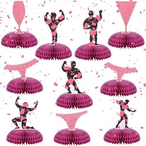 10 Piece Funny Bachelorette Party Decorations, Pink