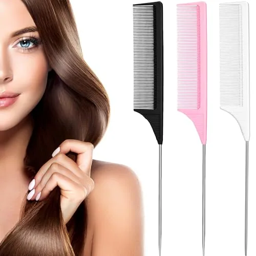 Rat Tail Comb Carbon Fiber, Black