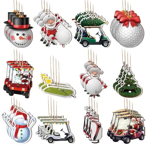 Golf Cart Christmas Ornaments, Multicolour