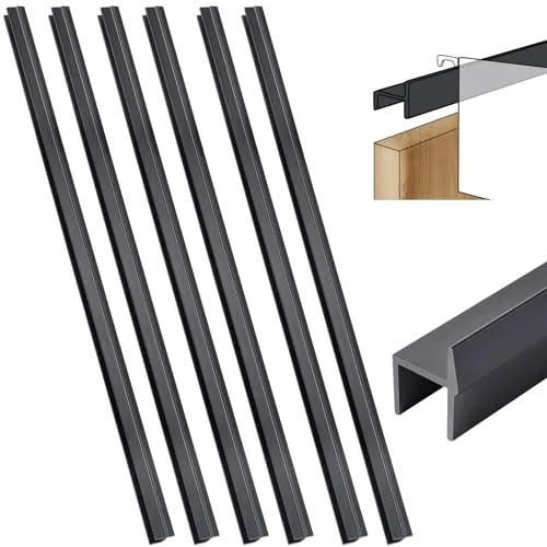 6 Piece File Cabinet Rails PVC Hanging Black Document Cabinet