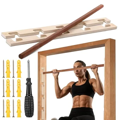 Doorway Pull-up Bar Sets Adjustable 5 Levels Wooden