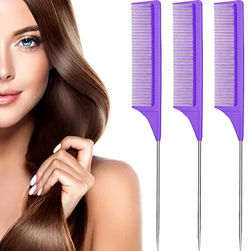 Rat Tail Comb Carbon Fiber, Purple
