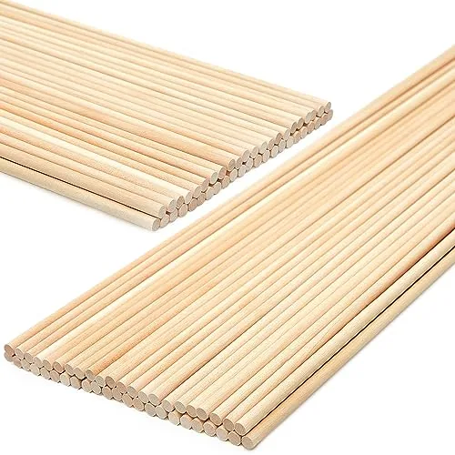 50 Piece Dowel Rods Wood Sticks 5/16 x 36 Inch Long Unfinished