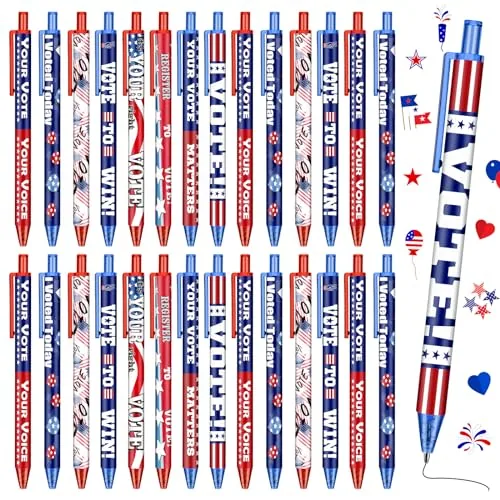 240 Piece Vote Pens Bulk 250th Anniversary USA American Flag, Red