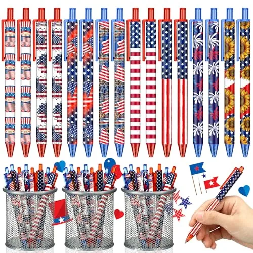 72 Piece 250th Anniversary American Flag Pen Bulk USA Patriotic