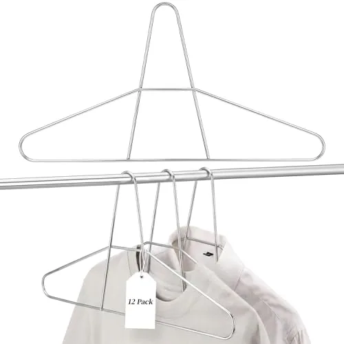 17 Inch Heavy Duty Metal Anti-theft Hanger Stainless, Silver