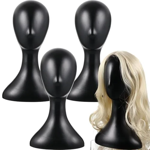 4 Piece 4 Pack 16 Inch Mannequin Head, Black