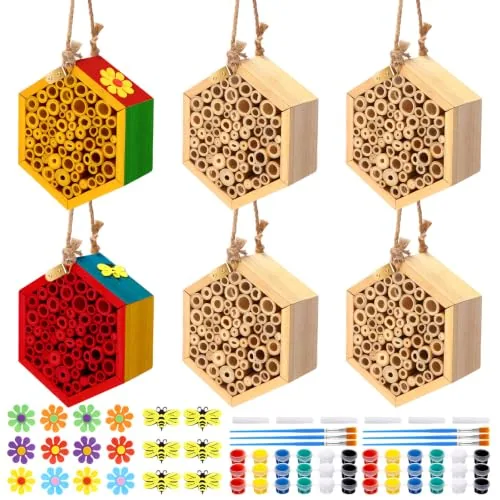 6 Piece Mason Bee House, Multicolour