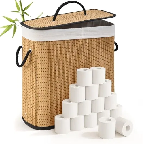 Bamboo Toilet Paper Storage Basket 8 Gallons/30 L Toilet