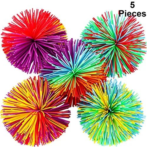 5 Piece Stringy Balls - Sensory Fidget Stress Balls, Multicolour