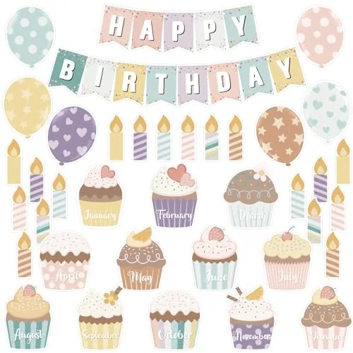 45 Piece Happy Birthday Bulletin Board Set