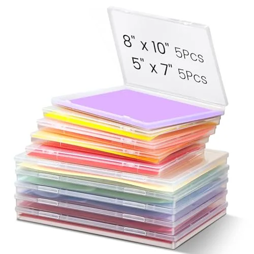5 Piece Photo Storage Box Set 5 Pcs 8"x10" and 5 Pcs 5"x7", Clear