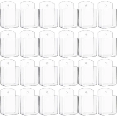 24 Piece Self-Adhesive Remote Control Holder Wall Mount Self Adhesive TV, Clear