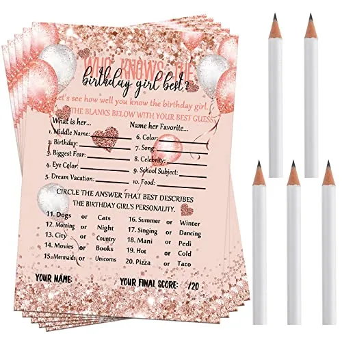 50 Piece Who Knows The Birthday Girl Best Card 50 Pcs Birthday, Multicolour