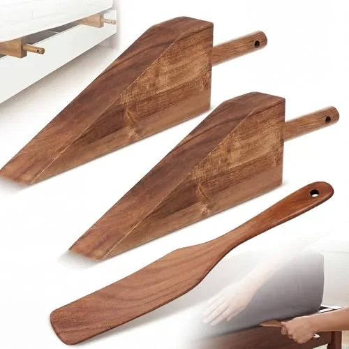 3 Piece Mattress Lifter and Bed Maker Tool Set, Brown