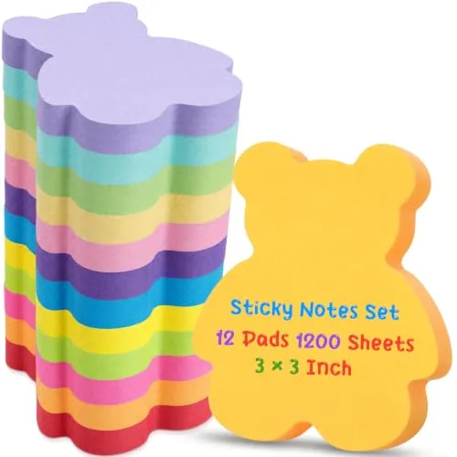 Bear Sticky Notes 3 Inch, Multicolour