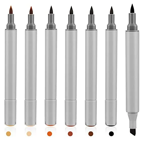 Dual Tip Leather Dye Marker Pens Touch up Pen Shoe Marker, Grey