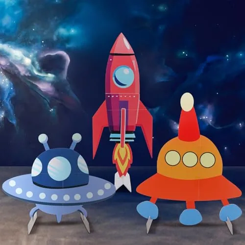 3 Piece Large Space Party Stand Decorations